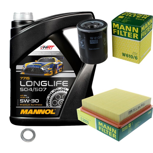 Mann Inspektionspaket 5L Mannol Longlife 5W-30 FüR Honda HR-V 1.6 16V 4WD-image