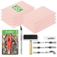8Pcs Linoleum Blocks for Printmaking, 4 x 6 Carving Block, Stamp Carving Kit,...