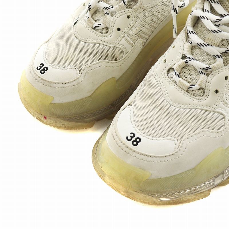 BALENCIAGA Triple Sneakers Shoes Clear Sole 25.0cm White 544351 AN13 Ladies From thumbnail 6