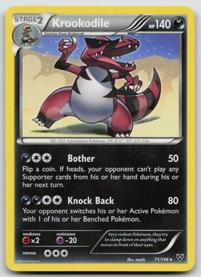 Krookodile 71/146 XY Base Set match Art Pokemon TCG Card