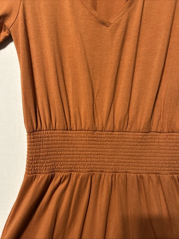 Vestido Able Cintura Ajustada Sunnie Ámbar/Naranja Talla Pequeña Supima Algodón Elástico Foto 4 de 4