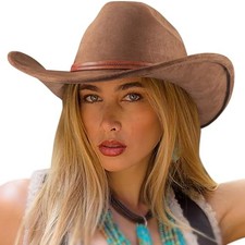 Glitter Cowboy Hat Classic Western Rhinestone Cowgirl Hat 1 Pc Style 9: Brown