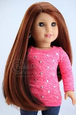 Beautifully Custom 11 Wig Fits AMERICAN GIRL/Others Elegance Amber Red NIP