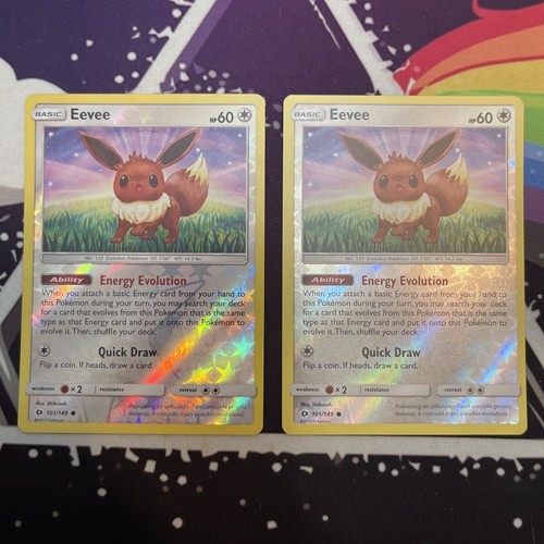 2x Eevee 101/149 Pokemon Sun & Moon Reverse Holo | eBay