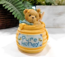 Cherished Teddies "YOU'RE A SWEET FRIEND" Honey Jar Covered Trinket Box #865184