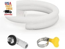 5 Ft Air Conditioner Drain Hose Kit - Flexible Plastic Tubing for AC Use