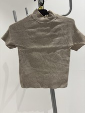 Oxford Ribbed Mock Neck Knit Top Neutral Chic Women’s Classic