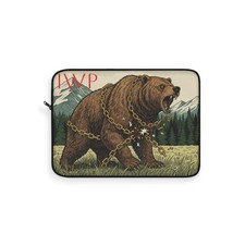 Motivation Laptop Sleeve   Roaring Bear Vintage Mountain Wildlife Design