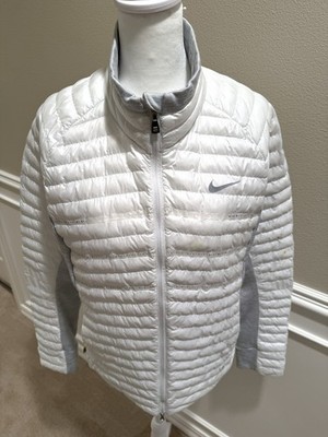 Nike Golf Aeroloft Jacket Women's Large White Full Zip Insulated Hybrid Coat