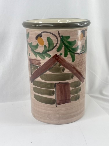 Vintage Marco e Cristina vase rustic cabin, cream interior, Made in Italy. - Picture 1 of 5