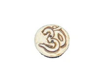 Yak Bone Hand Carved Om Buttons 2 New Round