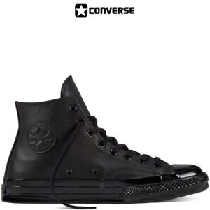 Scarpe Converse All Star Nere Monochrome in Pelle Classic Black Total Black  | eBay