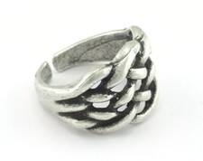 Adjustable Ring Antique Silver Plated Brass 18mm 7.5US inner size 3208 ring2