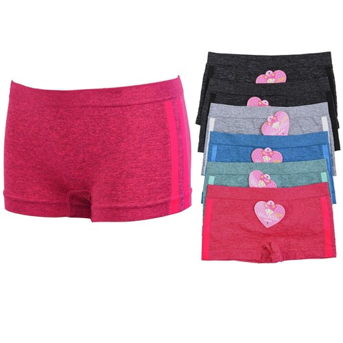 6 Pc Cute Girls Panties Boy Shorts Underwear Stretch Kids Sizes L
