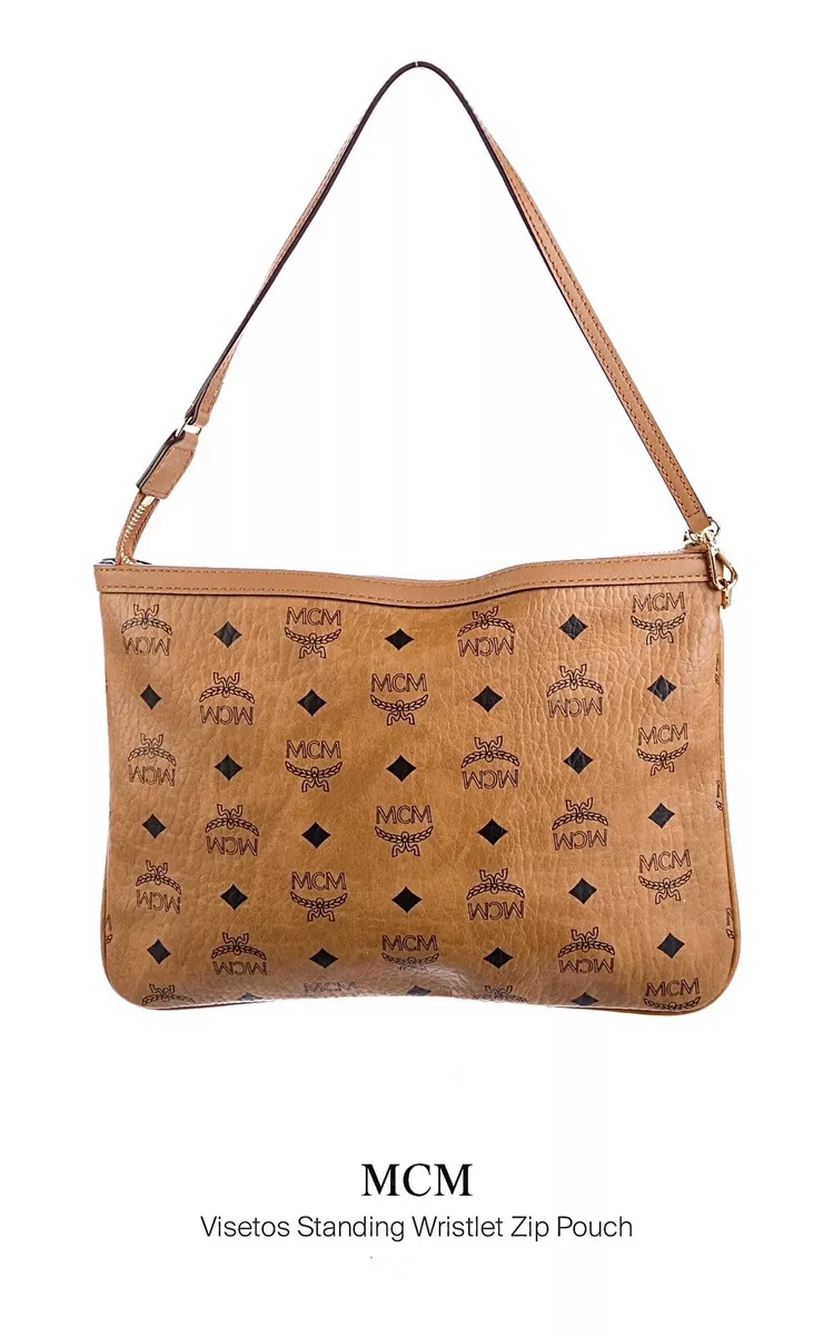 MCM Round-Shaped Leather Box Bag in Natural