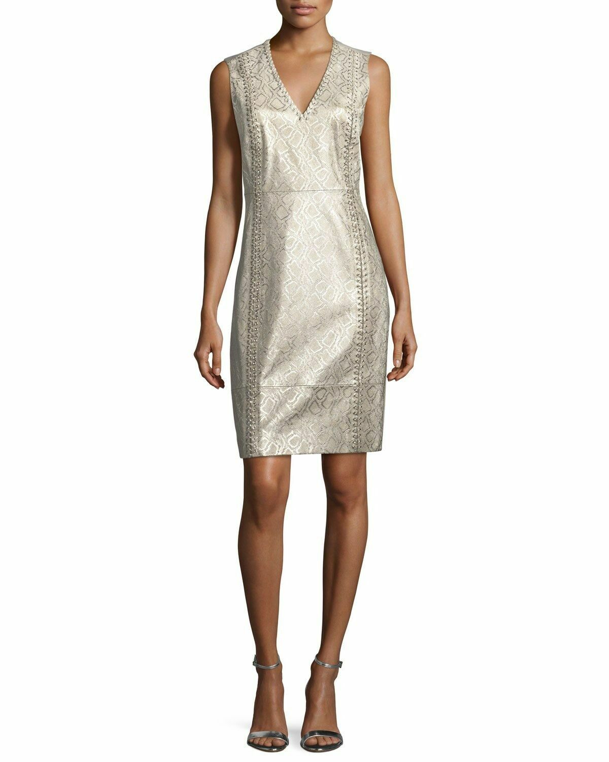 elie tahari leather dress
