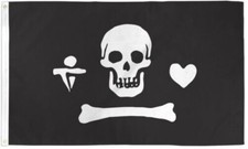 Stede Bonnet Flag 3x5ft Boating Flag Skull Jolly Roger Pirate Flag 100D POLY