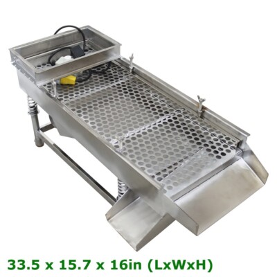15mm Single Layer Linear Vibrating Screen Stainless Steel Electric Shaker 80W