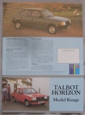 1984 Talbot Horizon model range fold out Brochure Publication No. C9663/1/250