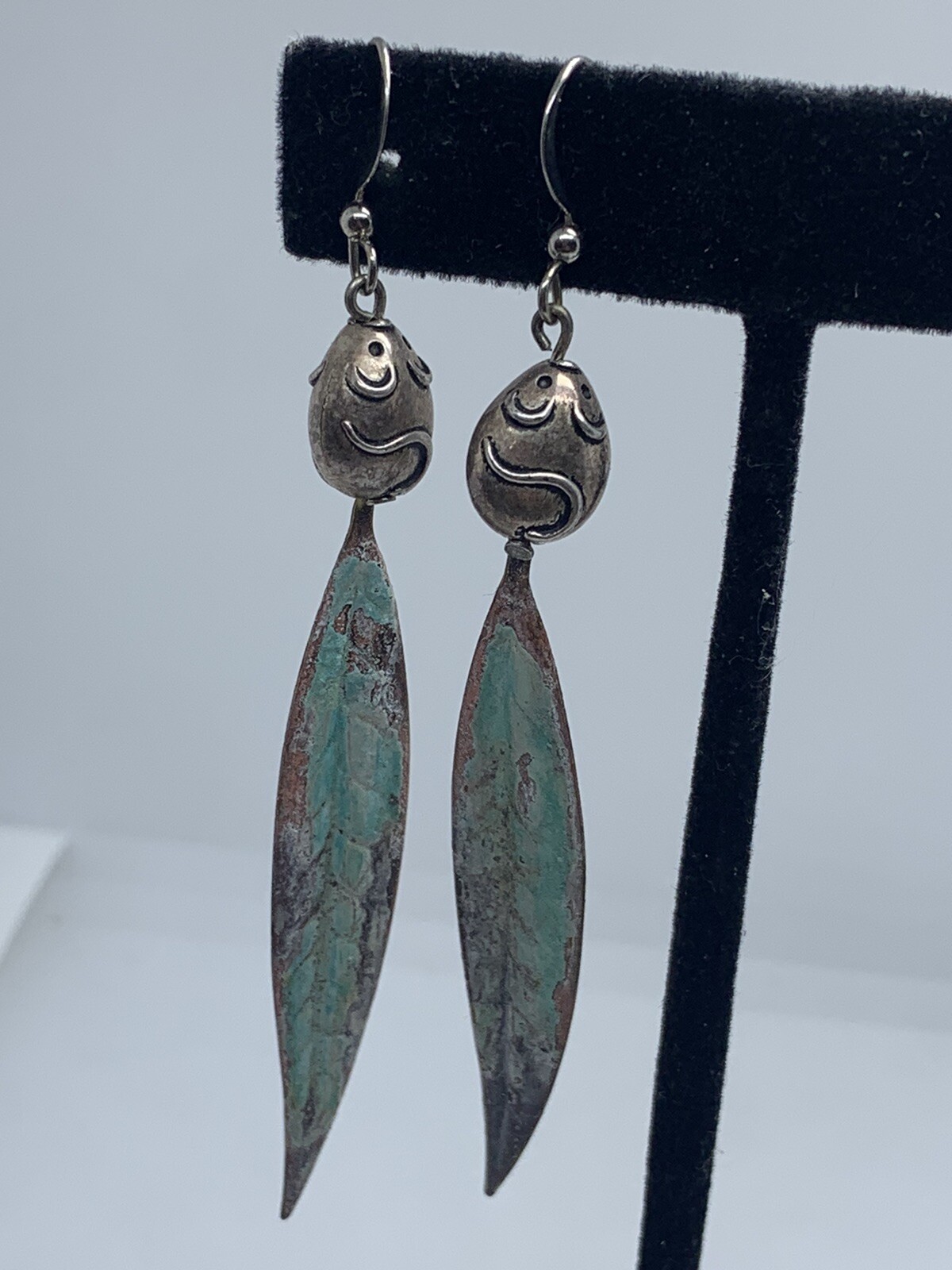 hand crafted copper sterling silver earrings - image 4