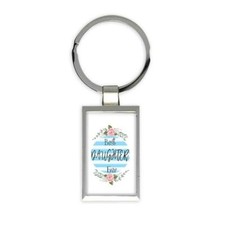 Best DAUGHTER Ever : Gift Rectangular Keychain Christmas Cute Birthday Stripes