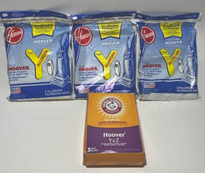 13 HOOVER Allergen Filtration Vacuum Bags Type Y Windtunnel Upright Arm & Hammer