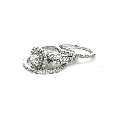 Vera Wang Love Collection 2tcw Diamond Frame Split Shank Engagement Ring Set (3)