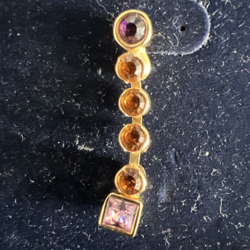 Vintage Swarovski Graduated Dangle Earrings New on Card - Picture 3 of 6