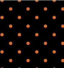 FAT QUARTER HALLOWEEN BLACK AND ORANGE SPOTS POLKA DOTS DAVID TEXTILES 100% FQ