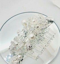 Bridal Wedding Hair Clip Comb Party Prom Flower Crystal Silver 5.5" New