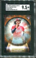 2021 Jonathan India Rookie Card Stad Club Ch Orange Crystal Ball #CB-21 SGC 9.5