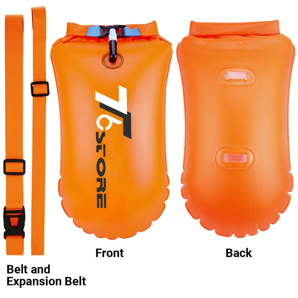 Swim Buoy Dry Bag - 3 Colors 15L TPU Dry Bags for Open Water Swimming Sports - Image 3 of 4