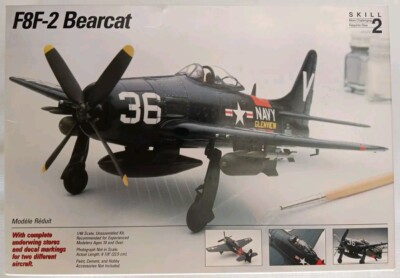 Testors Grumman F8F-2 Bearcat 1/48 Scale Model Kit 519 Skill Lvl 2 New ...
