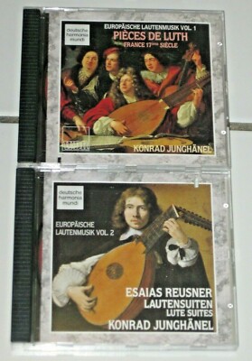 KONRAD JUNGHANEL 2 IMPORT CDs ''EUROPAISCHE LAUTENMUSIK VOL 1 & 2'' LUTE MUSIC