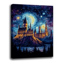 Premium Quality Paint By Numbers Kit: Starry Hogwarts Castle. KitArtUS