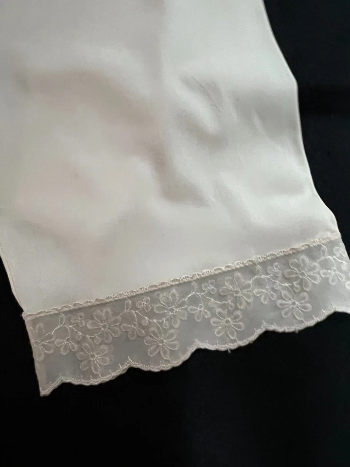 De Colección Exclusiva Bloomers Granny Petti Pantalones Nylon Marfil Margaritas Encaje M Foto 3 de 4