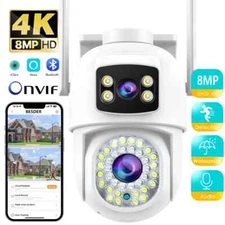 Wifi 4K 8MP 2 Len Camera Human Detection Security Camera Outdoor NVR ONVIF Video