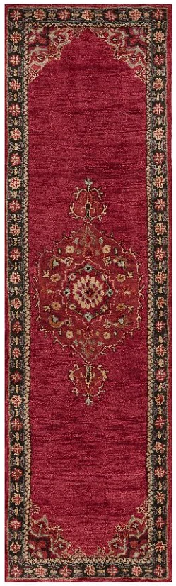 Alfombra 100 % lana | Alfombra acolchada a mano Pottery Barn Aamir roja | Alfombra decoración del hogar Foto 4 de 4