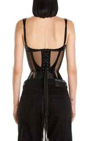 NEW AUTHENTIC MUGLER Black Cut-Out Illusion $2,800 Corset Bustier S bordelle