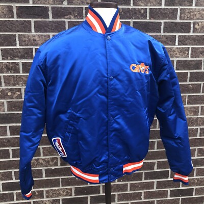 Vintage Cleveland Cavaliers Cavs Blue Satin Starter Bomber Jacket NBA Men s XL