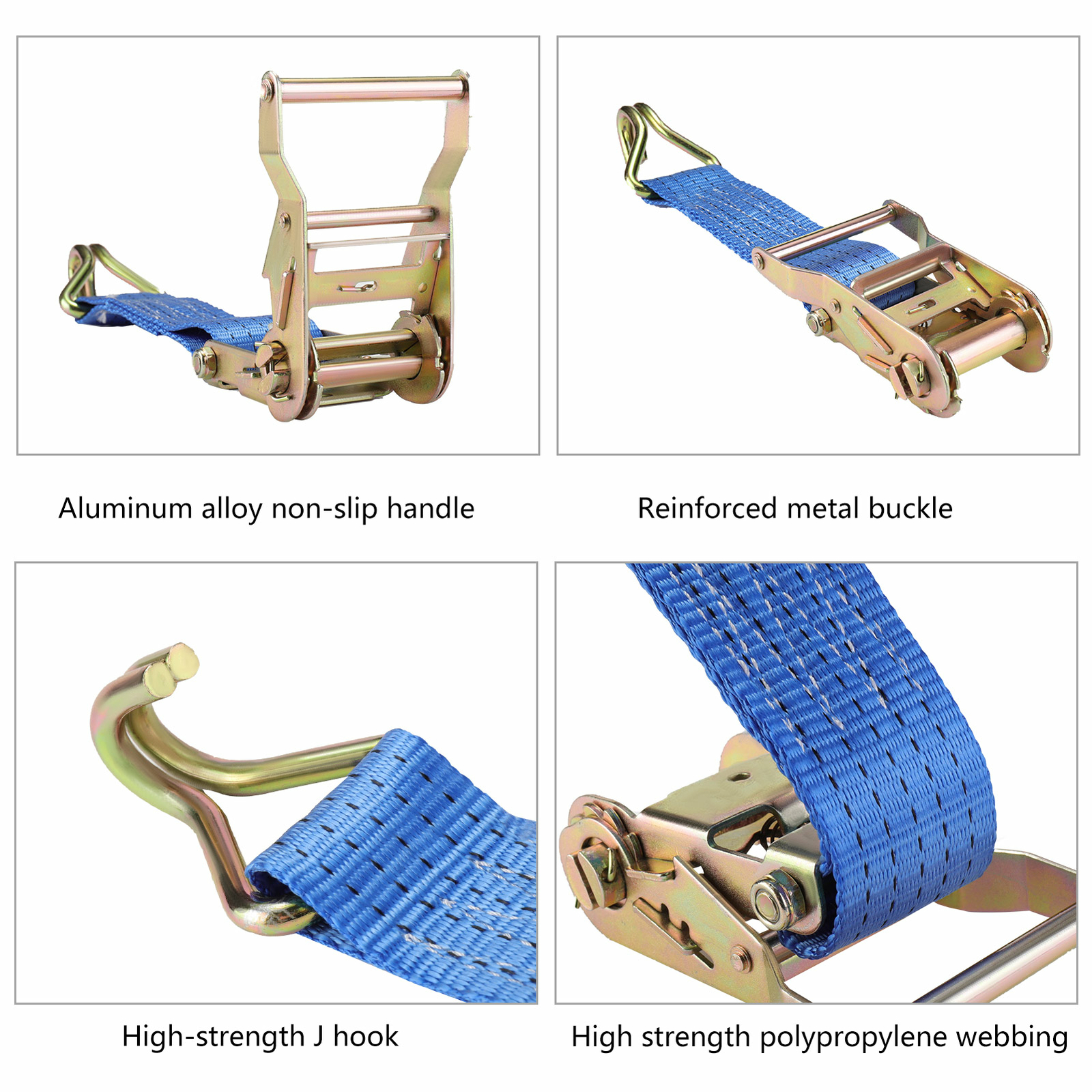 Ratchet Straps Heavy Duty Tie Down 6m x 50mm Cargo Rack Load 2 tons