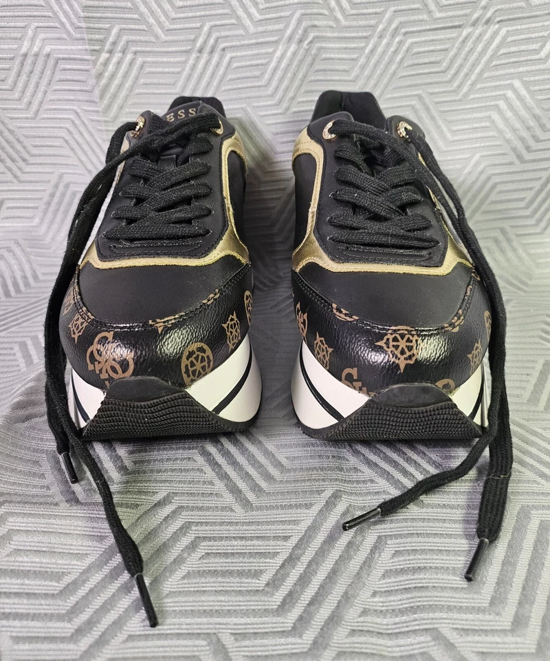 Guess Camrio Zapatos de Plataforma 4G Peonía Logo Zapatilla en Negro Marrón EE. UU. CON Talla 9M Foto 3 de 4