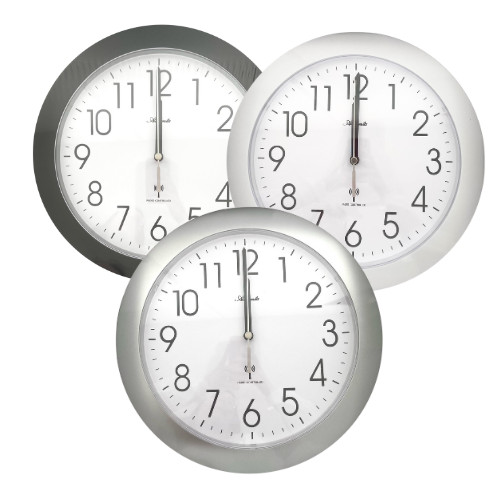 Horloge murale radio-pilotée Atlanta 4008 en ABS argenté de 30 cm