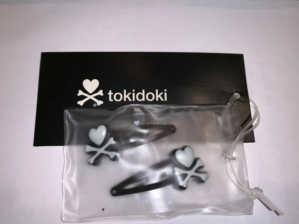 Tokidoki Japón Anime Corazón y Huesos Calavera Pinzas para el Pelo Set 1 PACK Auténtico/Nuevo Foto 2 de 4