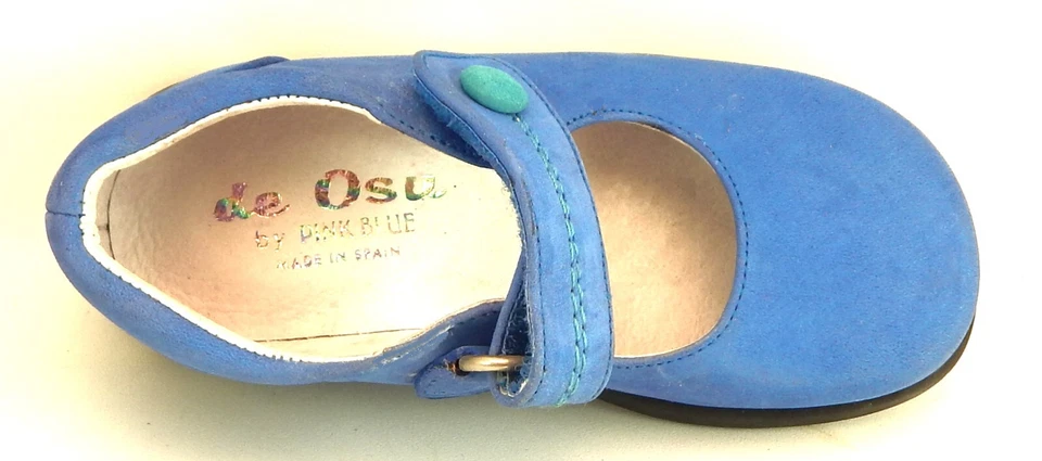 DE OSU - España -OFERTA - Zapatos de vestir escolares de cuero azul para niñas -Europeos 25 -Talla 8 Foto 4 de 4