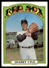1972 Topps Card Baseball Sparky Lyle Boston Red Sox #259 EX
