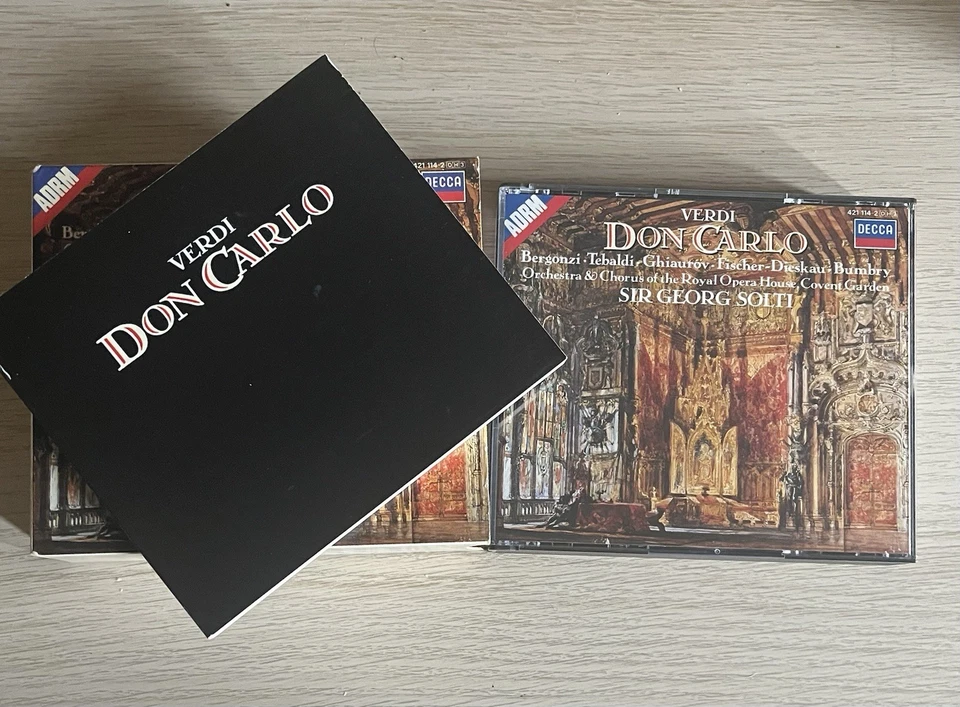 Verdi Don Carlo Bergonzi Tebaldi Bumbry Ghiaurov Solti 3 Cd Decca WG - Immagine 3 di 4