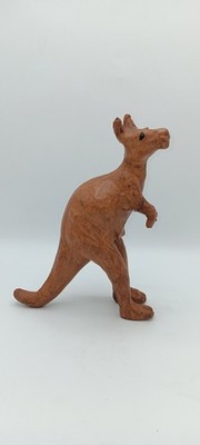 Vintage Mid Century Australiana Leather Wrap Paper Mache Kangaroo; c 1950