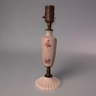 Vintage Small Hand Painted Floral Milk Glass Lamp Chic Cottagecore Home Decor GC