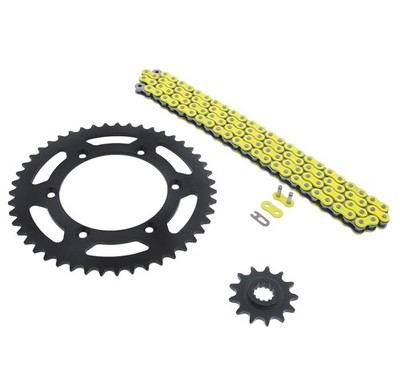 520-112L Yellow Non O Ring Chain & Sprocket Black 13/47 Kawasaki KLX400 2003